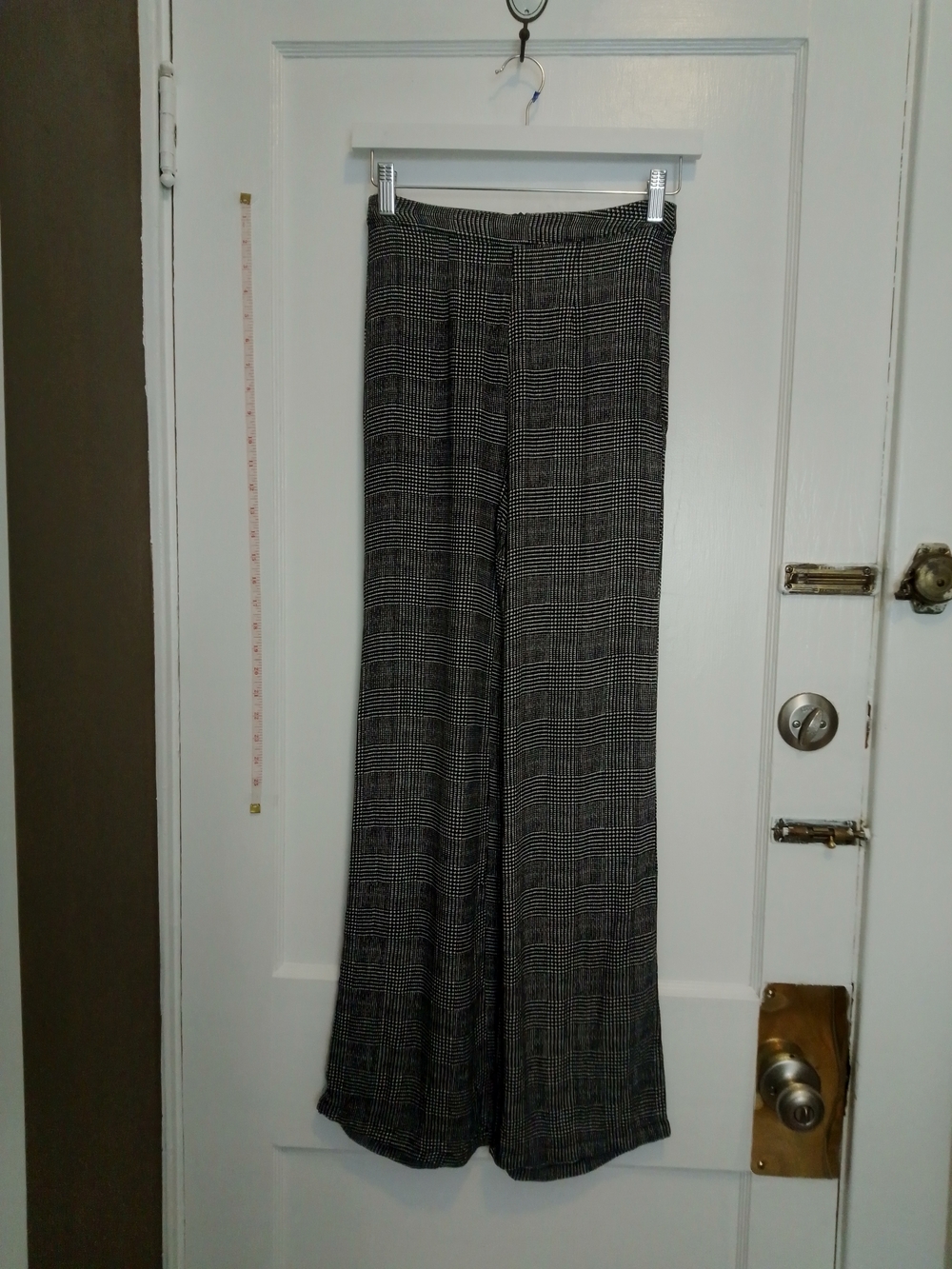 Reformation Black and Gray Plaid Wide-Leg Pants XS 00